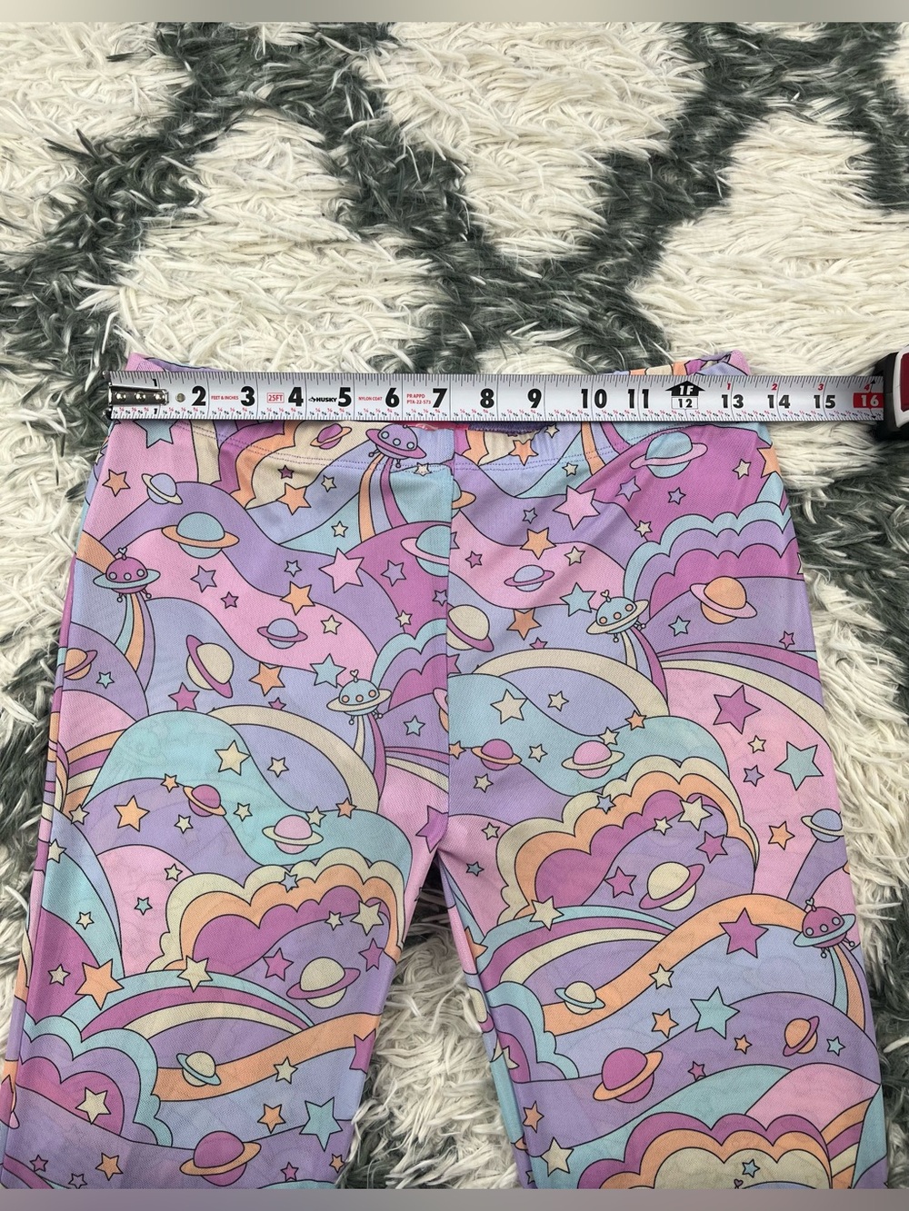 Dolls Kill Sugar Thrillz Women’s Purple Groovy Galaxy Mesh Flares Pants Size M - Picture 4 of 12